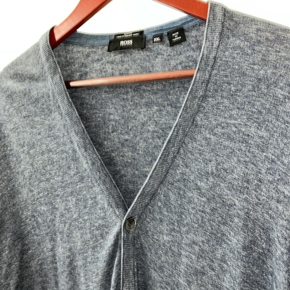 Hugo Boss Size XXL Slim Fit Cardigan. Blueish Grey in Colour. 100% Wool, VGUC - Picture 7 of 16